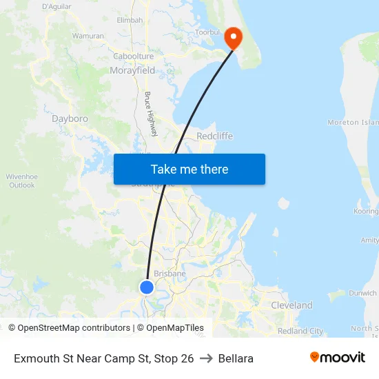 Exmouth St Near Camp St, Stop 26 to Bellara map