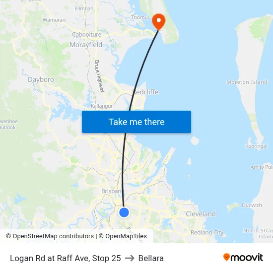 Logan Rd at Raff Ave, Stop 25 to Bellara map