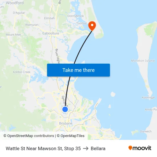 Wattle St Near Mawson St, Stop 35 to Bellara map