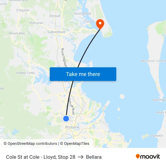 Cole St at Cole - Lloyd, Stop 28 to Bellara map