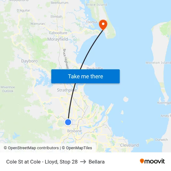 Cole St at Cole - Lloyd, Stop 28 to Bellara map