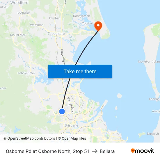 Osborne Rd at Osborne North, Stop 51 to Bellara map