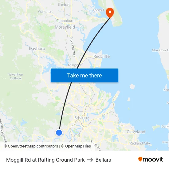 Moggill Rd at Rafting Ground Park to Bellara map