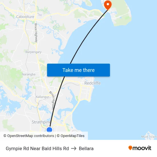 Gympie Rd Near Bald Hills Rd to Bellara map