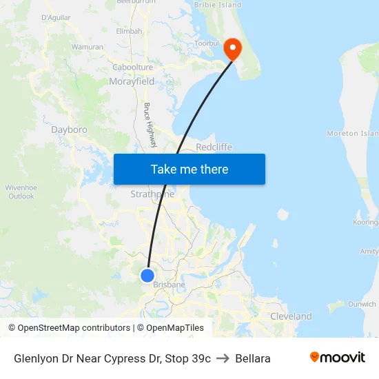 Glenlyon Dr Near Cypress Dr, Stop 39c to Bellara map