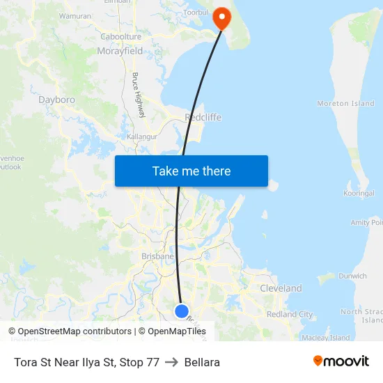 Tora St Near Ilya St, Stop 77 to Bellara map