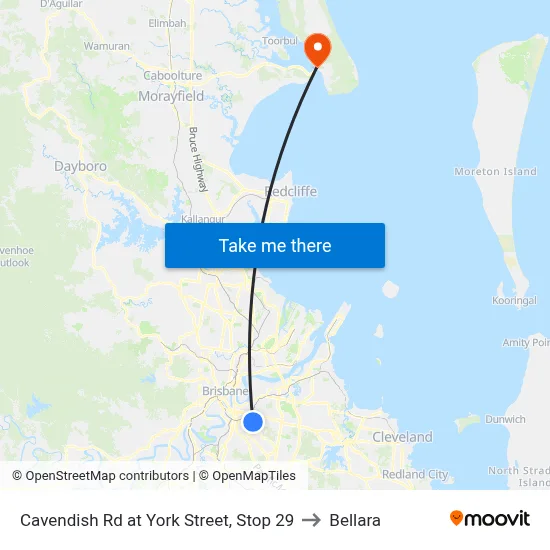 Cavendish Rd at York Street, Stop 29 to Bellara map
