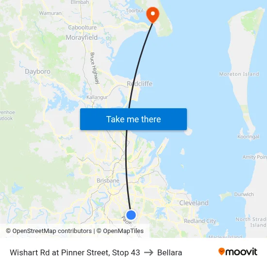 Wishart Rd at Pinner Street, Stop 43 to Bellara map