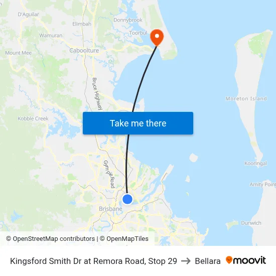 Kingsford Smith Dr at Remora Road, Stop 29 to Bellara map