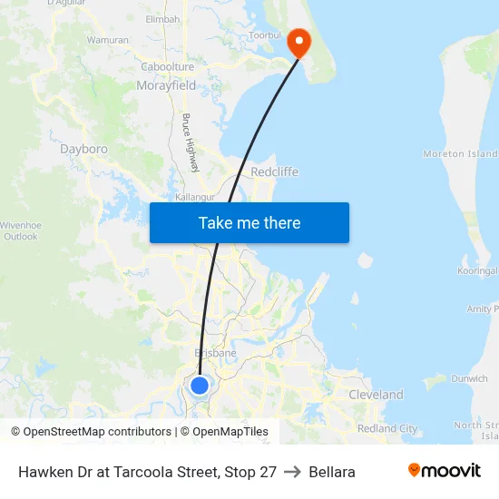 Hawken Dr at Tarcoola Street, Stop 27 to Bellara map