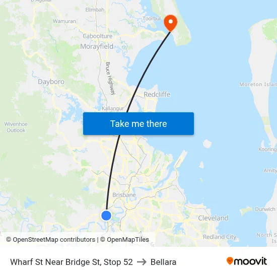 Wharf St Near Bridge St, Stop 52 to Bellara map