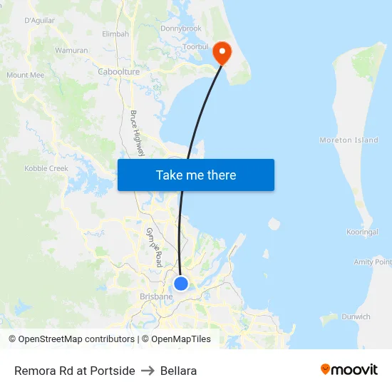 Remora Rd at Portside to Bellara map