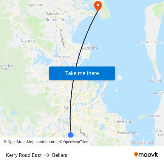 Kerry Road East to Bellara map