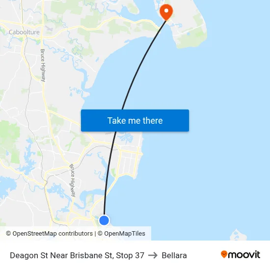 Deagon St Near Brisbane St, Stop 37 to Bellara map