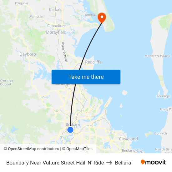Boundary Near Vulture Street Hail 'N' Ride to Bellara map