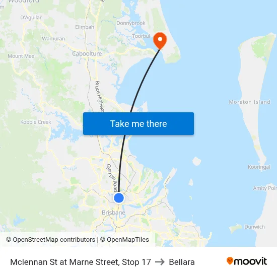 Mclennan St at Marne Street, Stop 17 to Bellara map