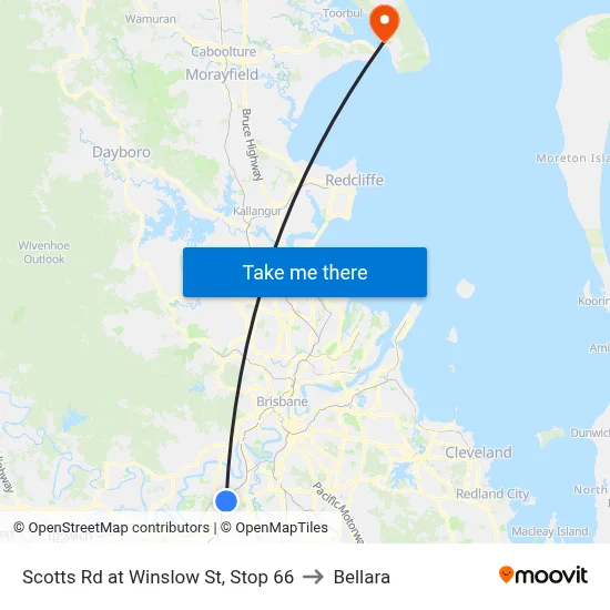 Scotts Rd at Winslow St, Stop 66 to Bellara map