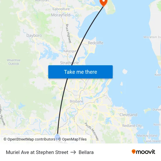 Muriel Ave at Stephen Street to Bellara map