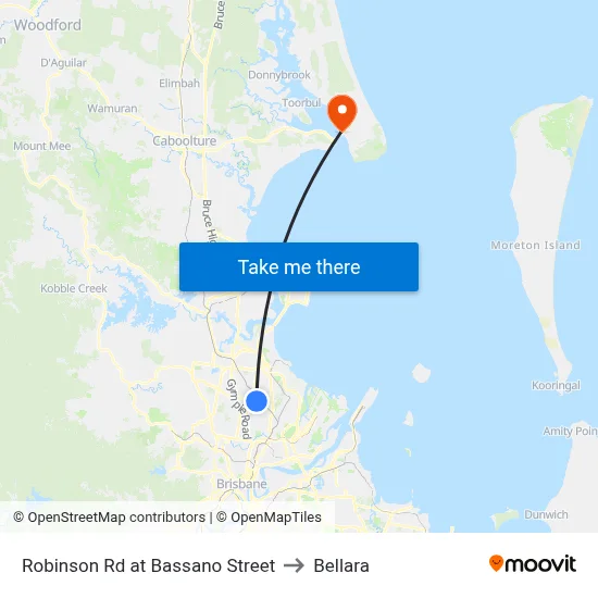 Robinson Rd at Bassano Street to Bellara map