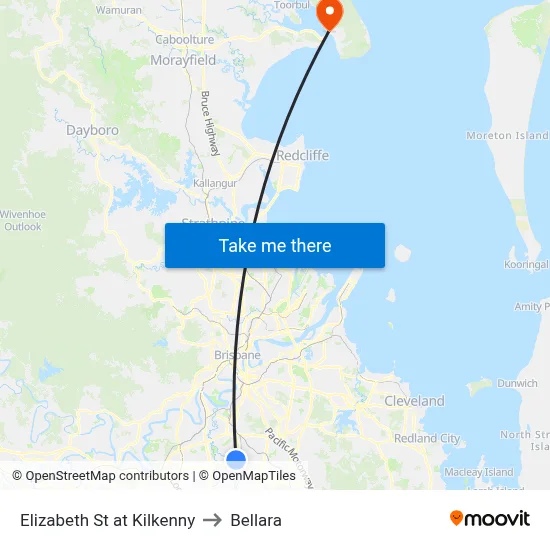 Elizabeth St at Kilkenny to Bellara map
