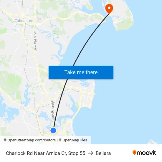 Charlock Rd Near Arnica Cr, Stop 55 to Bellara map