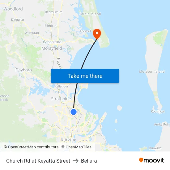 Church Rd at Keyatta Street to Bellara map
