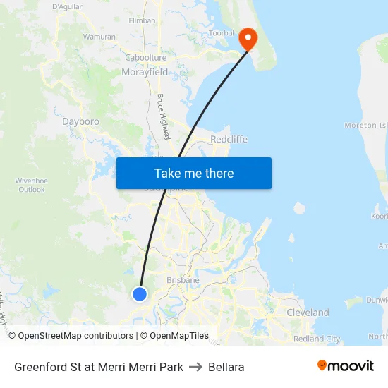 Greenford St at Merri Merri Park to Bellara map