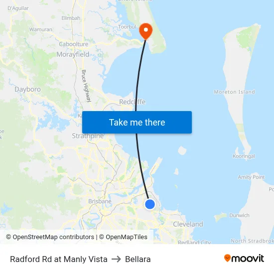 Radford Rd at Manly Vista to Bellara map