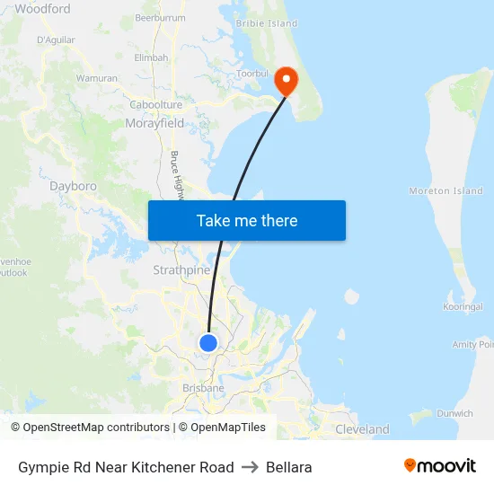 Gympie Rd Near Kitchener Road to Bellara map