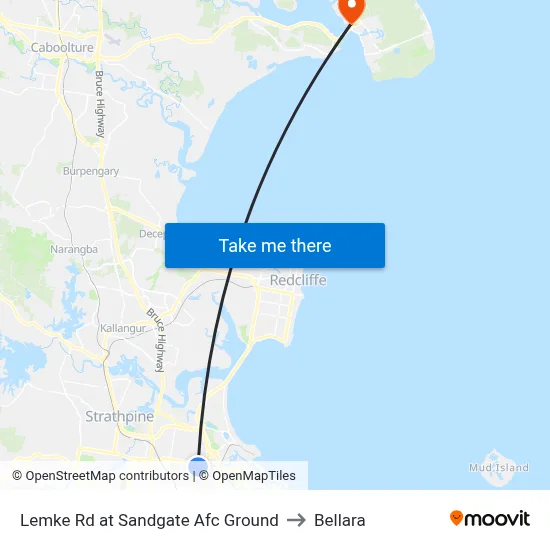Lemke Rd at Sandgate Afc Ground to Bellara map