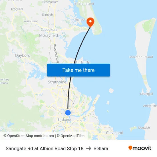 Sandgate Rd at Albion Road Stop 18 to Bellara map
