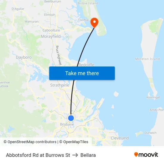 Abbotsford Rd at Burrows St to Bellara map