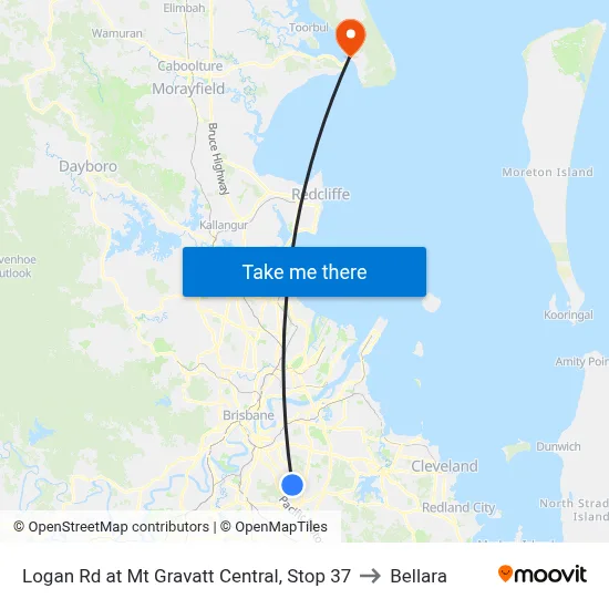 Logan Rd at Mt Gravatt Central, Stop 37 to Bellara map