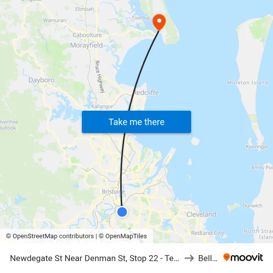 Newdegate St Near Denman St, Stop 22 - Temp Closure to Bellara map