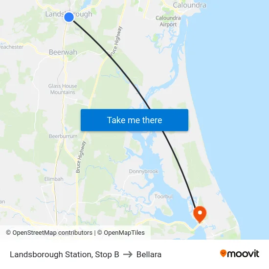 Landsborough Station, Stop B to Bellara map