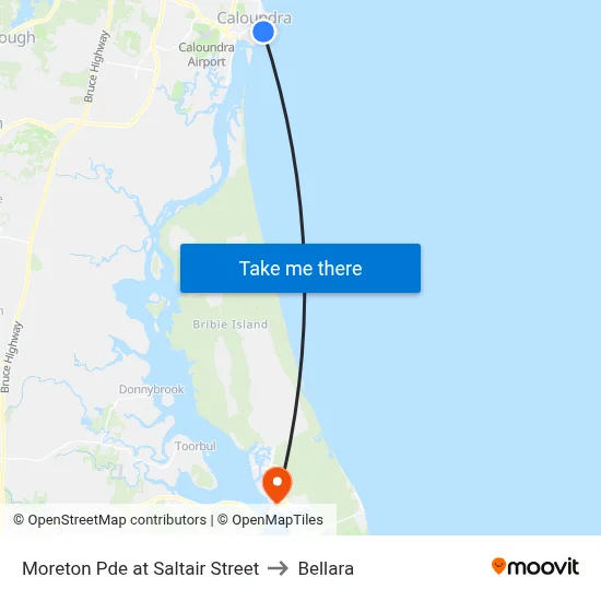 Moreton Pde at Saltair Street to Bellara map