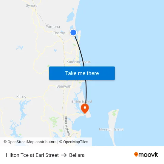 Hilton Tce at Earl Street to Bellara map