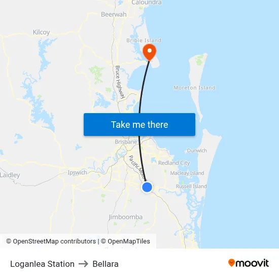 Loganlea Station to Bellara map