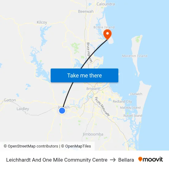 Leichhardt And One Mile Community Centre to Bellara map