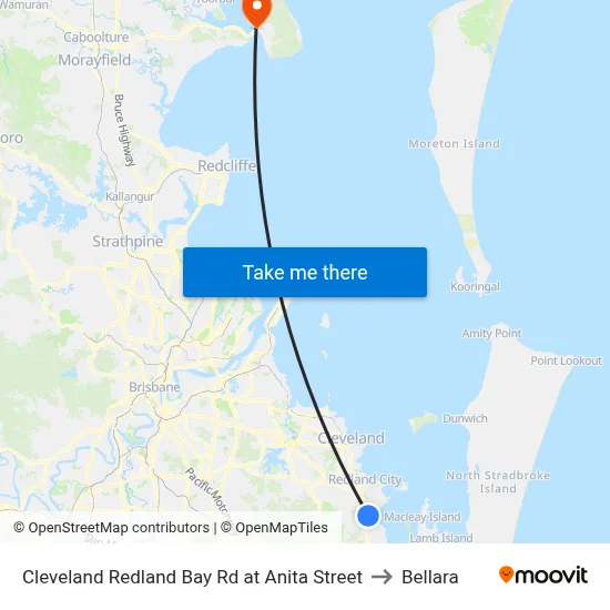Cleveland Redland Bay Rd at Anita Street to Bellara map