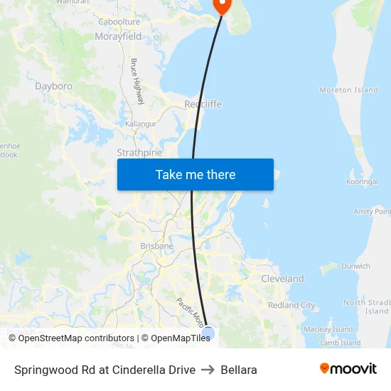 Springwood Rd at Cinderella Drive to Bellara map