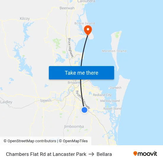 Chambers Flat Rd at Lancaster Park to Bellara map