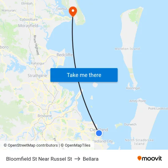 Bloomfield St Near Russel St to Bellara map