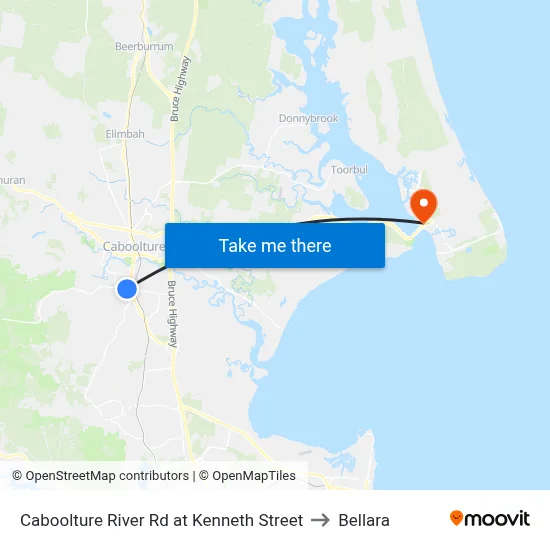 Caboolture River Rd at Kenneth Street to Bellara map