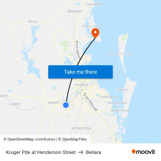 Kruger Pde at Henderson Street to Bellara map