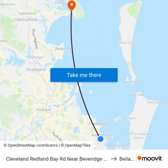 Cleveland Redland Bay Rd Near Beveridge Rd to Bellara map