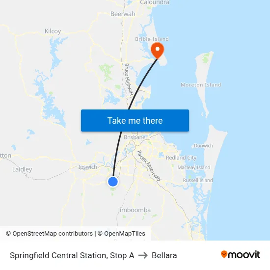 Springfield Central Station, Stop A to Bellara map
