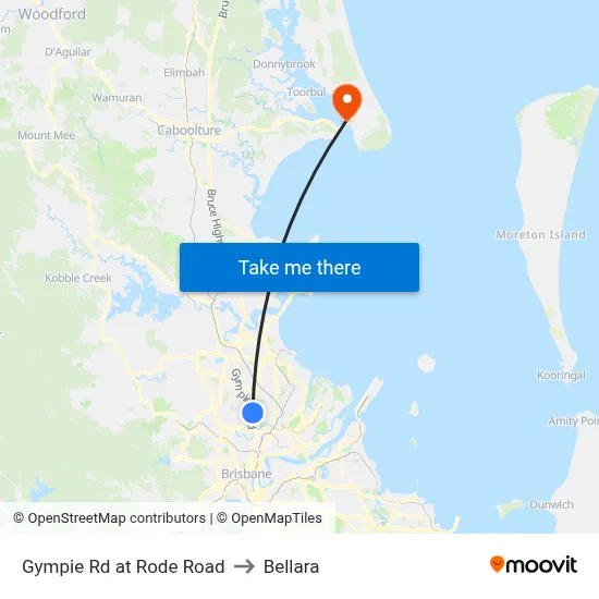 Gympie Rd at Rode Road to Bellara map