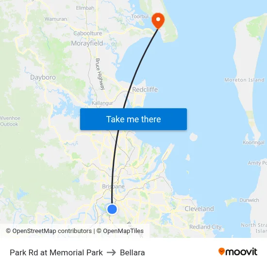 Park Rd at Memorial Park to Bellara map