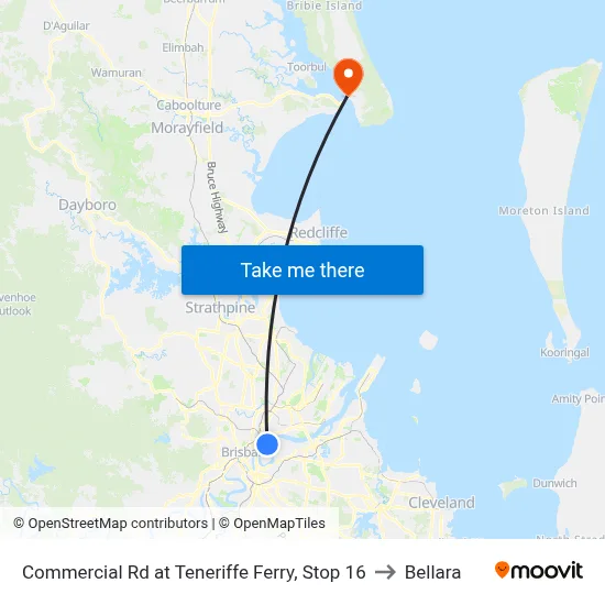 Commercial Rd at Teneriffe Ferry, Stop 16 to Bellara map